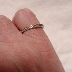 Vintage platinum channel set diamond eternity ring. Sz 7